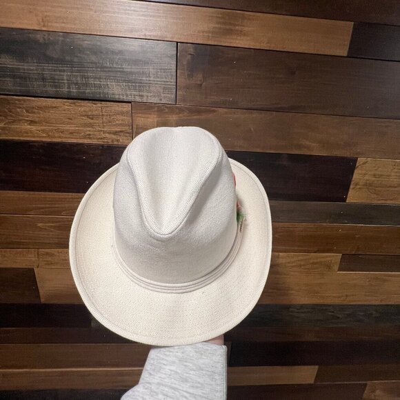 Stetson Godfather Feathered White/Cream Hat, Size Large - Picture 2 of 13